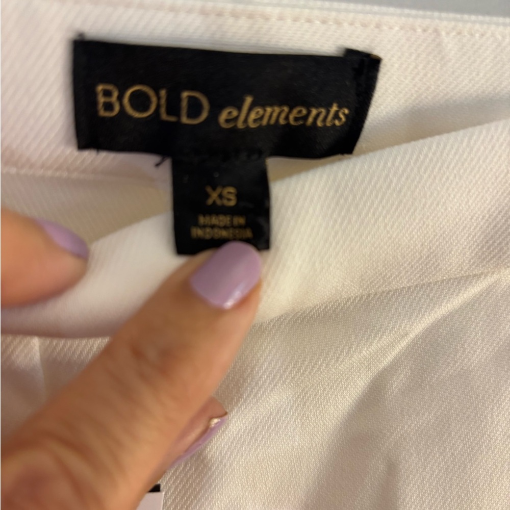 Stylish Bold Elements White Split-Hem Wide-Leg Pants Sz XS - Picture 8 of 11